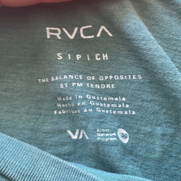 Teal RVCA T-Shirt - Picture 4 of 4